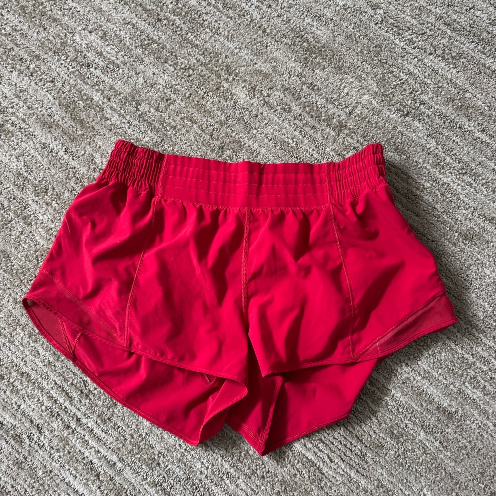 lululemon athletica Red hotty hot shorts high rise 2.5